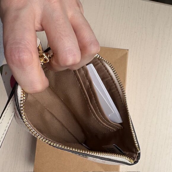 COACH Corner Zip Wristlet with Ornaments Wallet - Picture 4 of 5